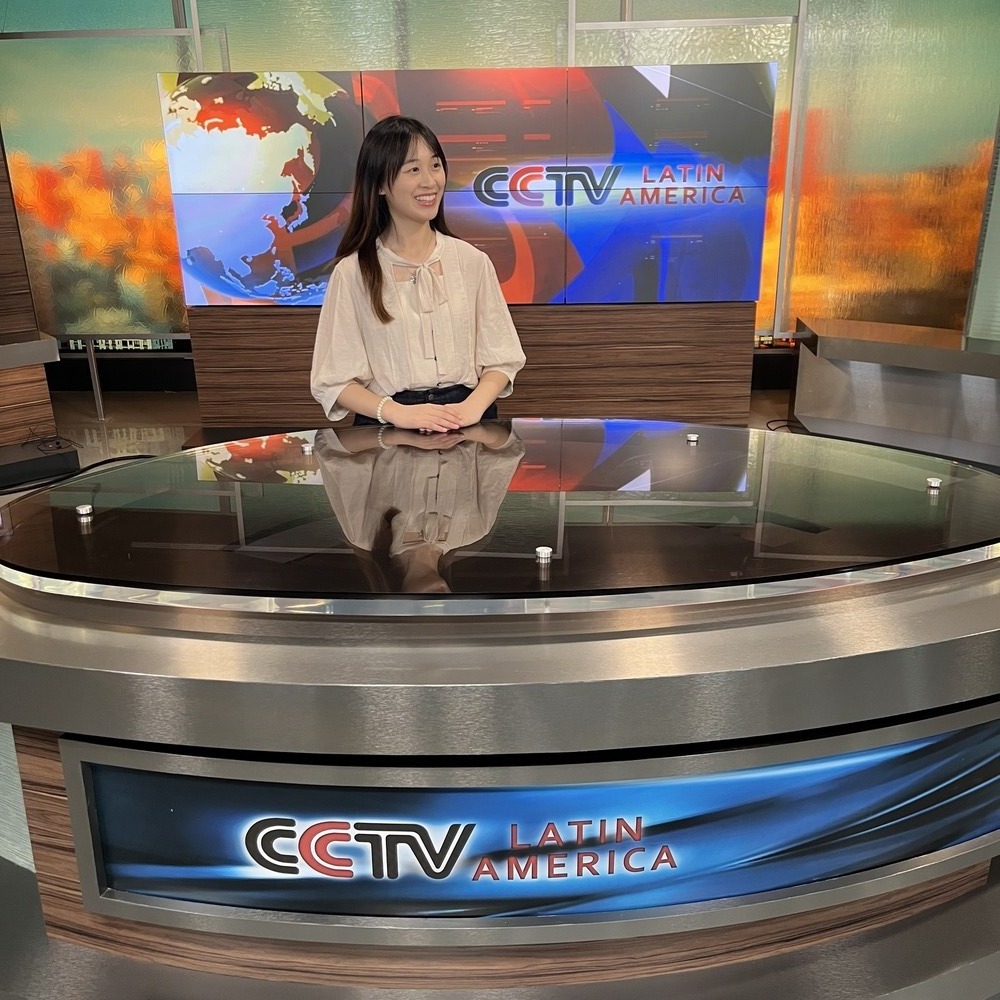 谢丹在CGTN演播室